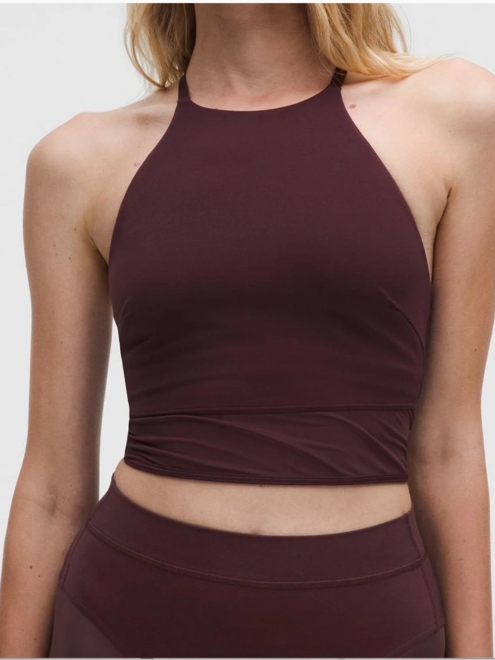 Lululemon Nulu High-Neck Mesh-Hem Tank Top